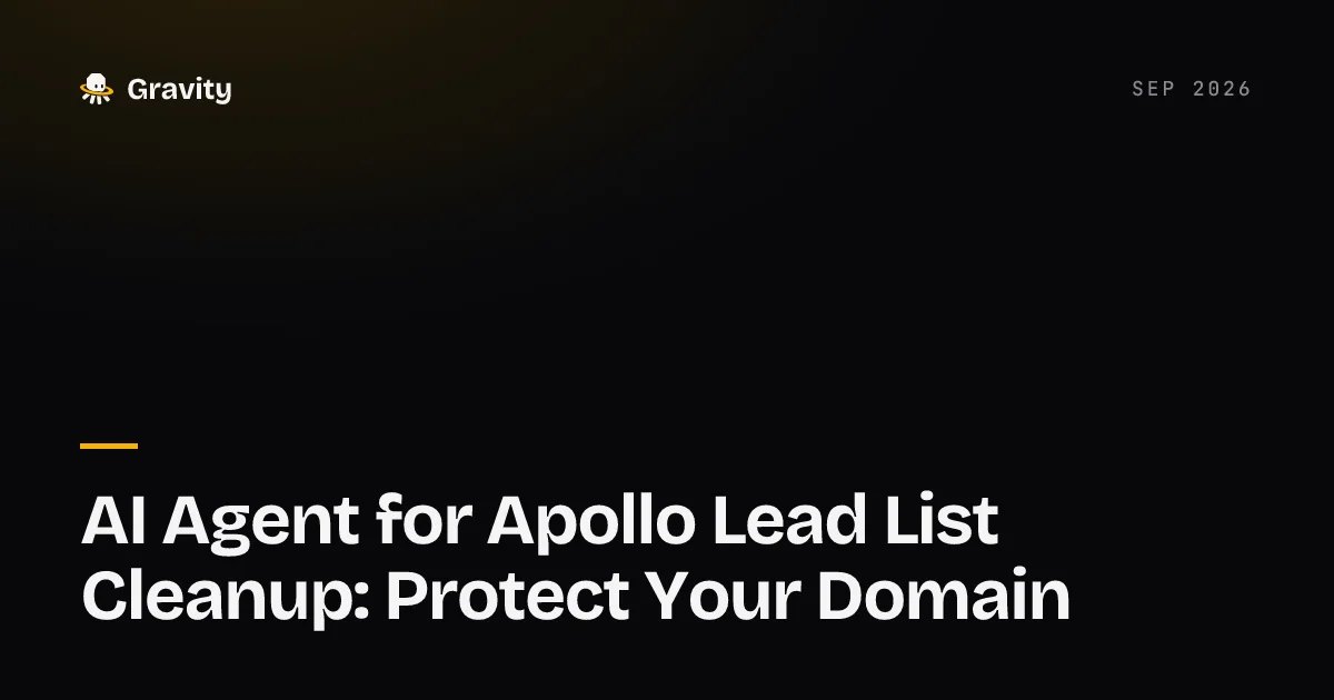 A sales operator reviewing an Apollo lead list being cleaned and deduplicated by an AI agent