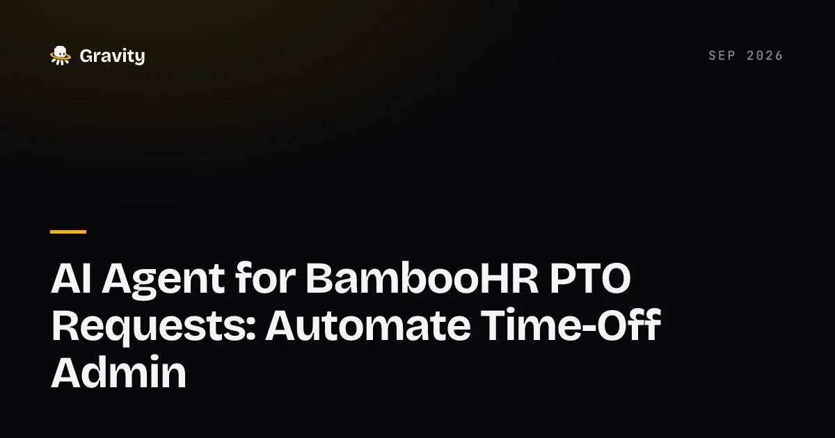An HR manager reviewing a time-off request summary prepared by an AI agent in BambooHR
