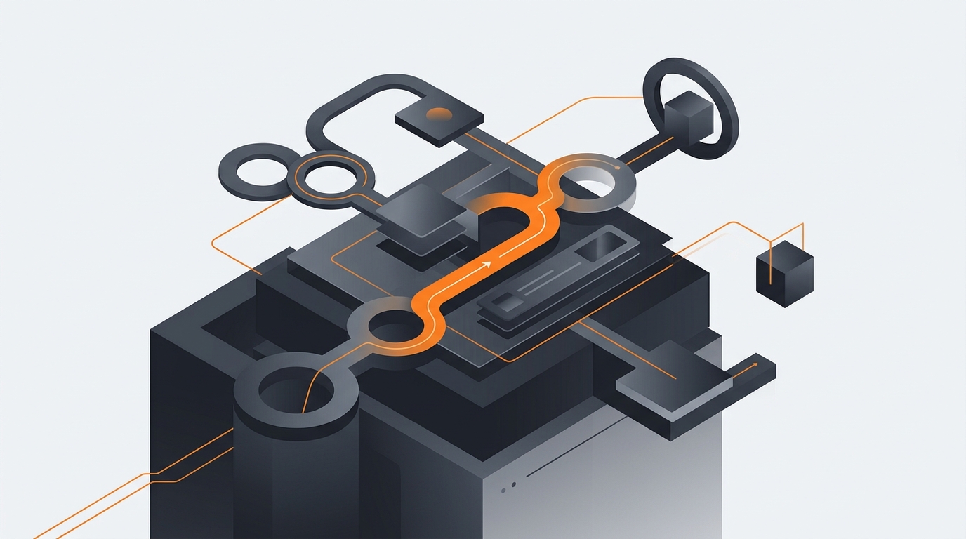 A diagram of an AI agent runtime loop: observe, reason, call a tool, observe the result, and repeat, with memory and guardrails around it