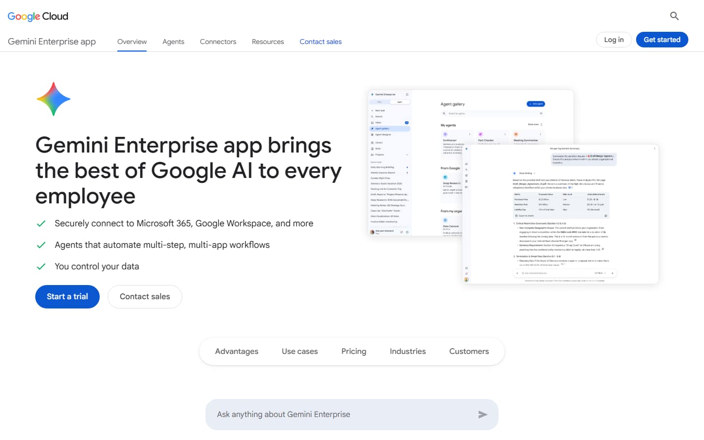 Google Cloud's Gemini Enterprise page on 17 September 2026, saying the Gemini Enterprise app brings the best of Google AI to every employee