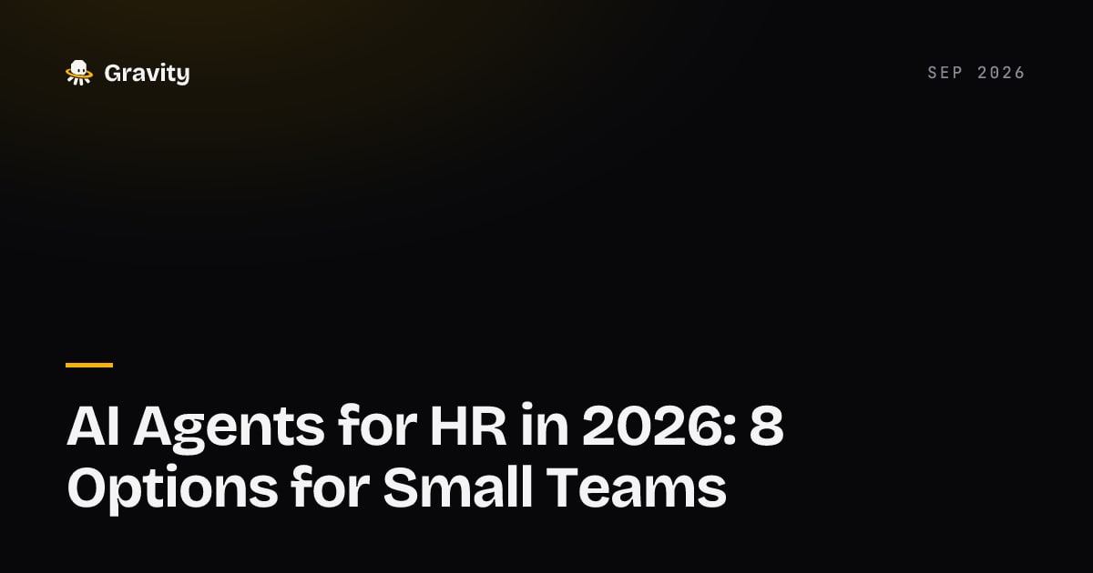 Cover card: AI agents for HR in 2026, Gravity blog