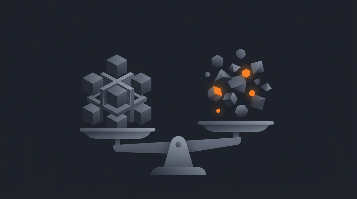 A diagram contrasting a developer coding a multi-agent system against an operator running one finished marketplace agent