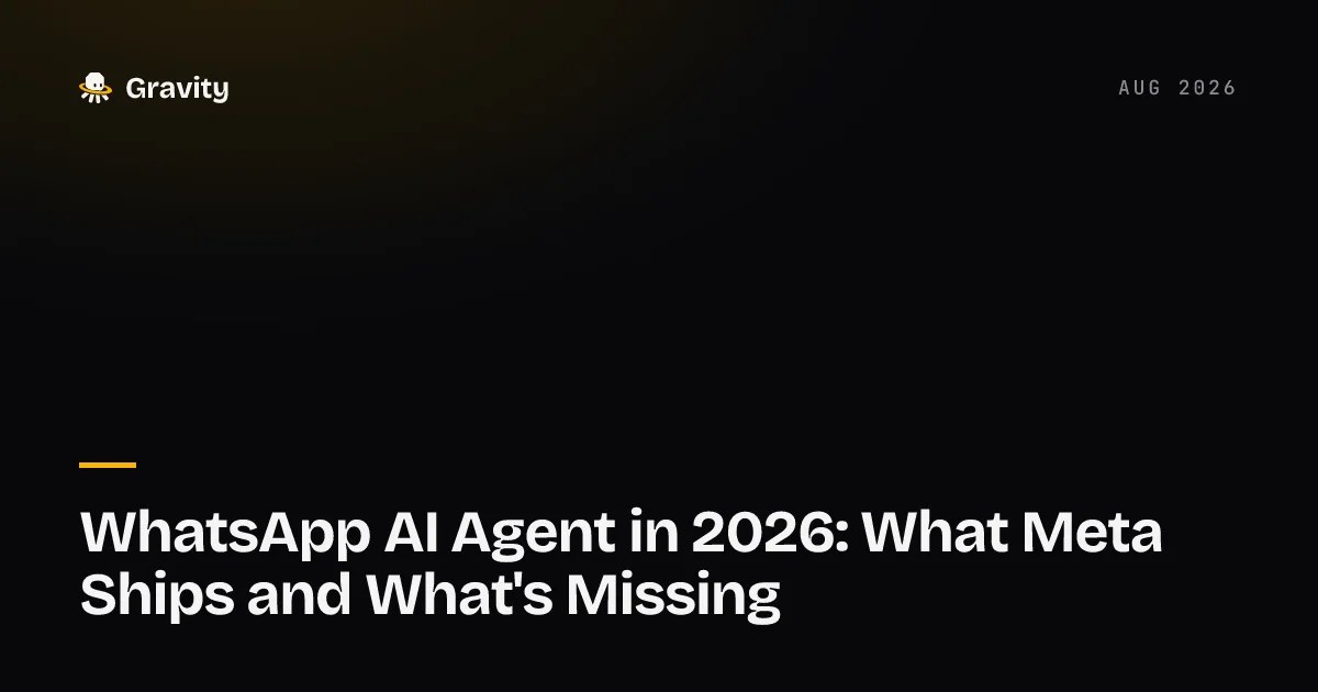 Typographic cover card reading WhatsApp AI Agent 2026