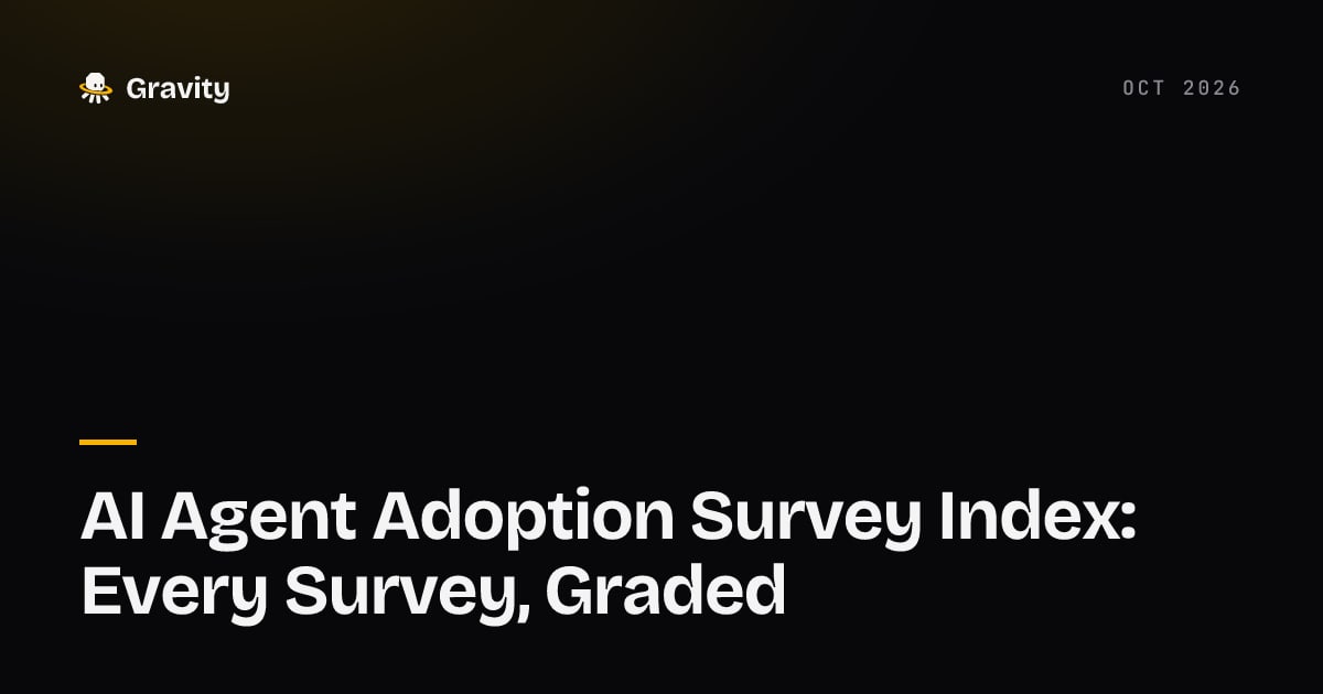 Typographic cover reading AI agent adoption survey index