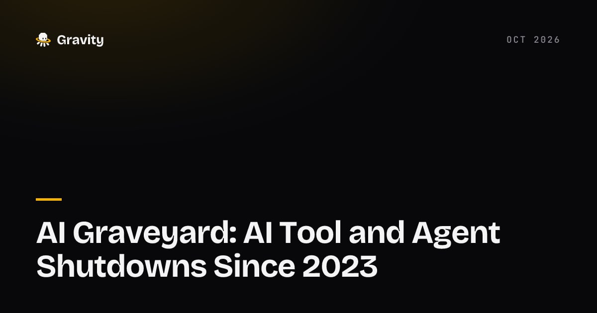 Typographic cover reading AI tool shutdown tracker